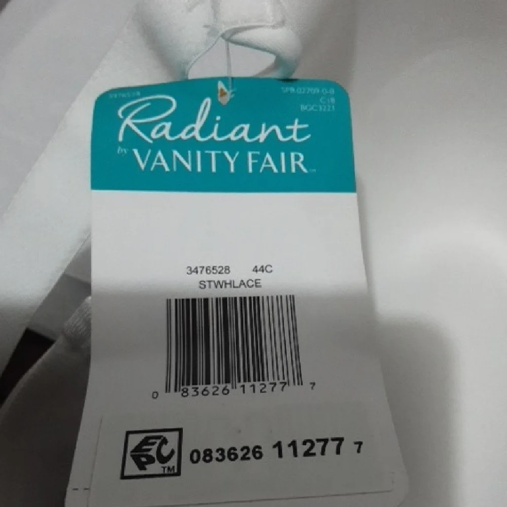 VANITY FAIR RADIANT SMOOTH Elegant‎ White Women's 44C Bra